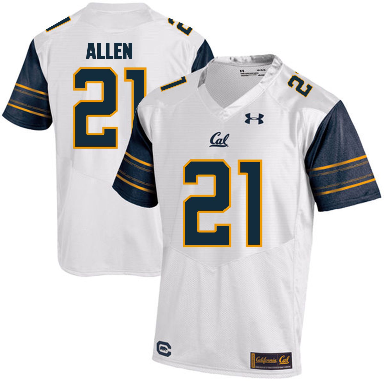 Men California Golden Bears #21 Keenan Allen White Customized NCAA Jerseys